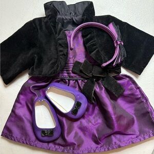 American Girl Purple and Black Doll Outfit